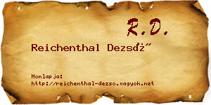 Reichenthal Dezső névjegykártya